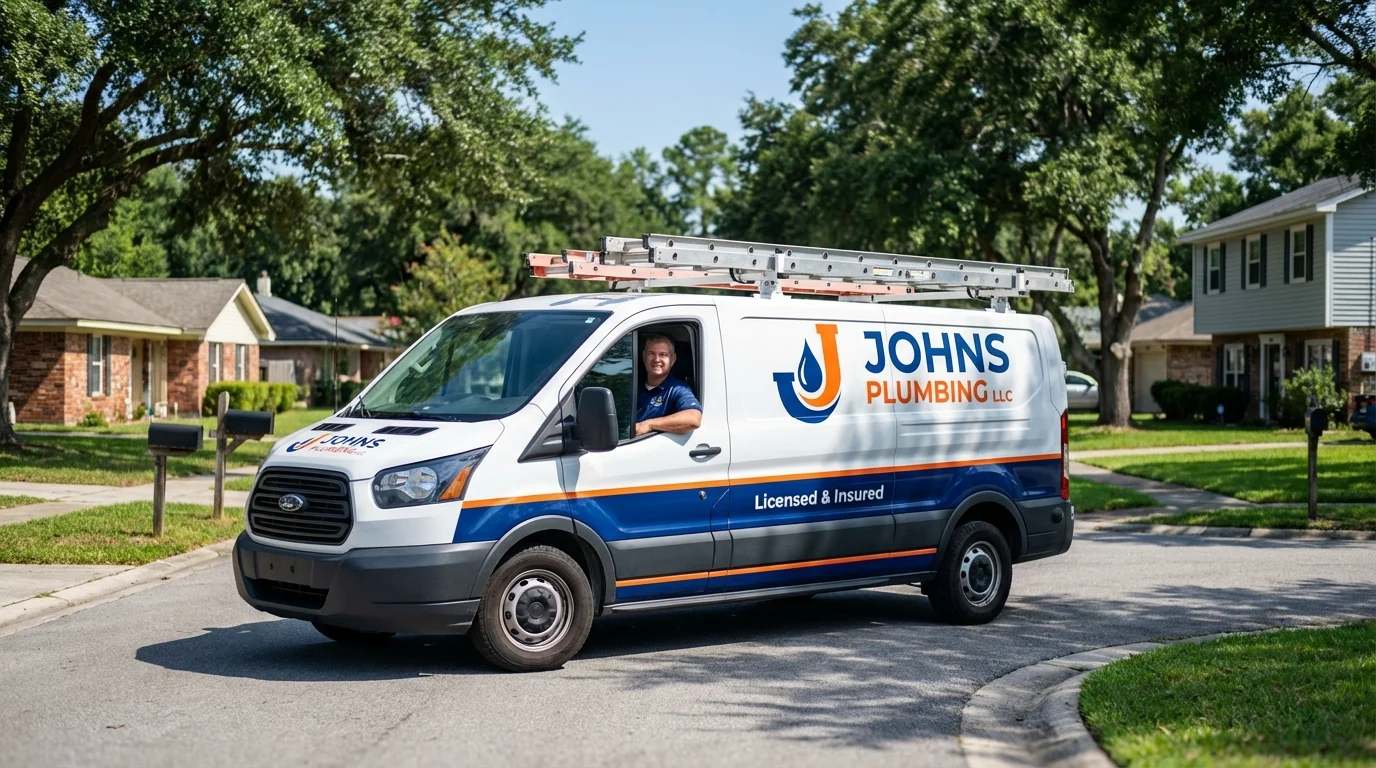 Johns Plumbing LLC service van in Bowmansville, PA